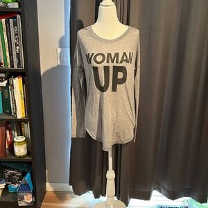 Lucy woman up soft long sleeve t shirt. Worn and washed.